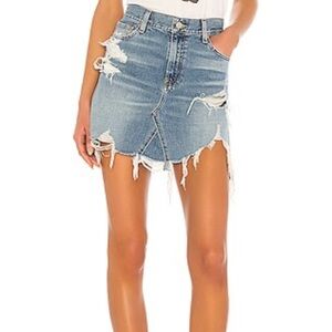 DENIMIST Page Distressed Denim Mini Skirt - 25